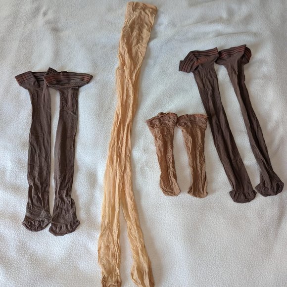 Accessories - 4 Pairs of Women's One Size Pantyhose, Knee-highs and Socks Hosiery